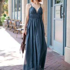 BNWT BANANA REPUBLIC Maxi Dress in Blue with Flowy Fabric